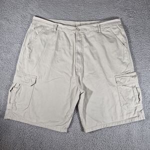 Wrangler Cargo Shorts Men's Size 42 Khaki 100% Cotton Fits 41" Waist
